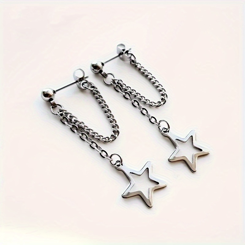 Delicate Chain Star Earrings for Women